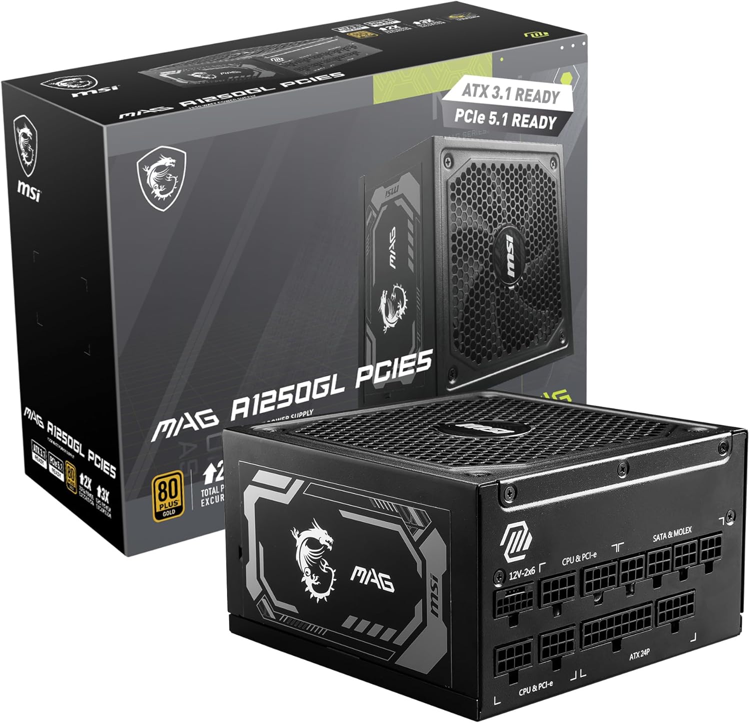 MSI Power Supply MAG 1250GL PCIE 5 MSI Power Supply MAG 1250GL PCIE 5